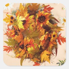 Adesivo Quadrado Folhas Bonito de outono de Avryl Fleur