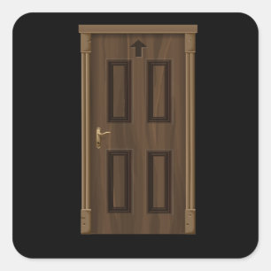 Adesivo Quadrado Folhas com brilho; cor da porta; pintura da porta
