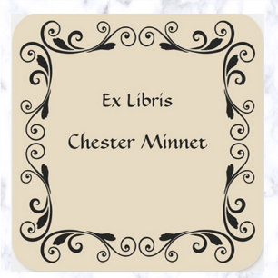 Adesivo Quadrado Folhas de Abstrato de Vintage e placa de espiral