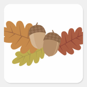 Adesivo Quadrado Folhas de Acorn