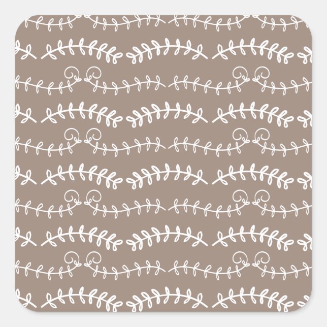 Adesivo Quadrado folhas de espiral (Frente)