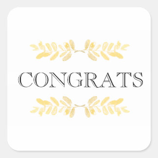 Adesivo Quadrado Folhas de ouro clássico - minimalista