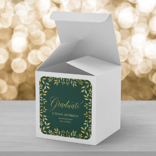Adesivo Quadrado Folhas de Ouro Falso Elegantes Verde Graduado
