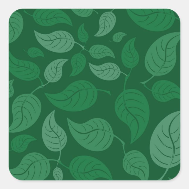 Adesivo Quadrado Folhas verdes (Frente)