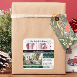 Adesivo Quadrado Folheto de Natal - Folha Temática de Jornais