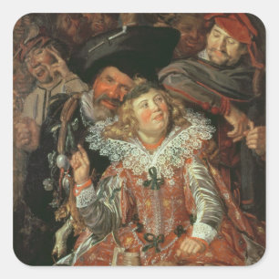 Adesivo Quadrado Foliões de Shrovetide (a Feliz Empresa) c.1615 (o