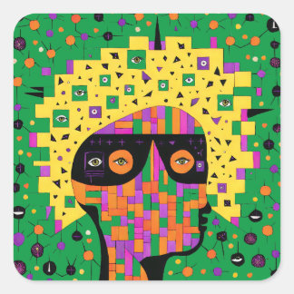 Adesivo Quadrado Folk 001 Nancy