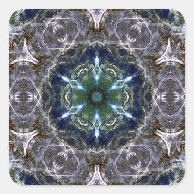 Adesivo Quadrado Folk Mandala Classic Round Sticker (Frente)