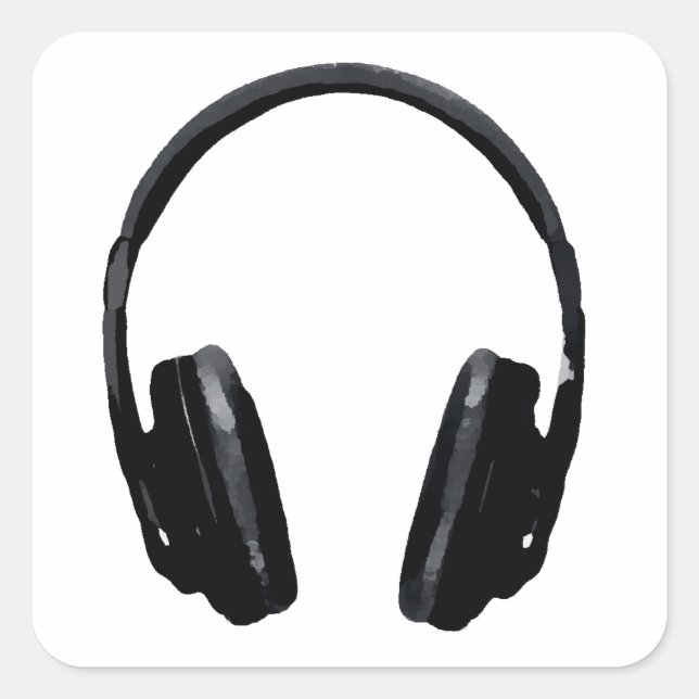 Adesivo Quadrado Fone de ouvido pop Art (Frente)