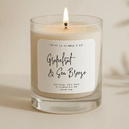 Adesivo Quadrado Fonte de Script Moderno, rótulos de velas