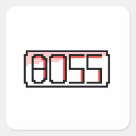 Adesivo Quadrado fonte retrô "BOSS"
