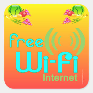 Adesivo Quadrado "Fontes de restauração" Wi-Fi Stickers Gratuitos