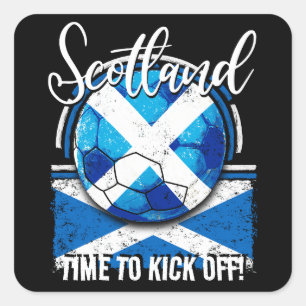 Adesivo Quadrado Football Scotland Flag, Vintage Scottish Flag