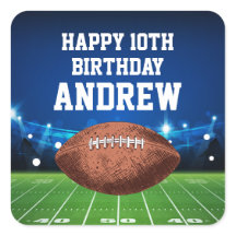 Football Sports Happy Birthday Stickers