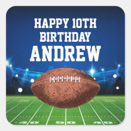 Adesivo Quadrado Football Sports Happy Birthday Stickers