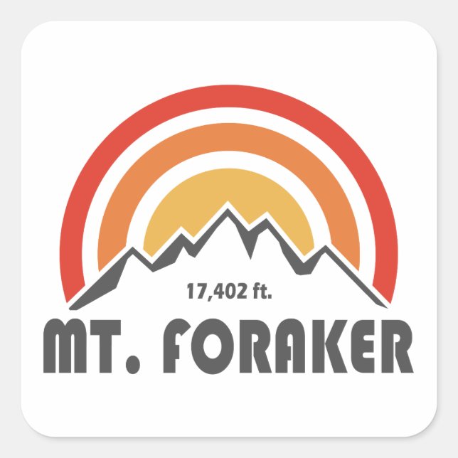 Adesivo Quadrado Foraker do Monte Foraker (Frente)