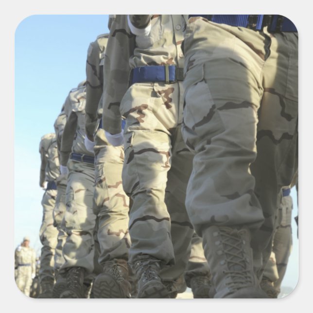 Adesivo Quadrado Força aérea iraquiana recruta marcha (Frente)