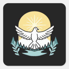 Adesivo Quadrado Força Espiritual em Deus - Assustador do Cristão