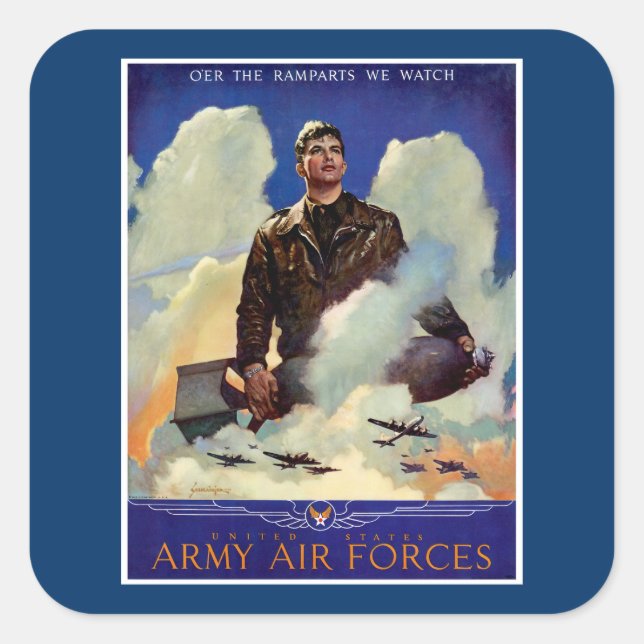 Adesivo Quadrado Forças Aéreas do Exército (Frente)