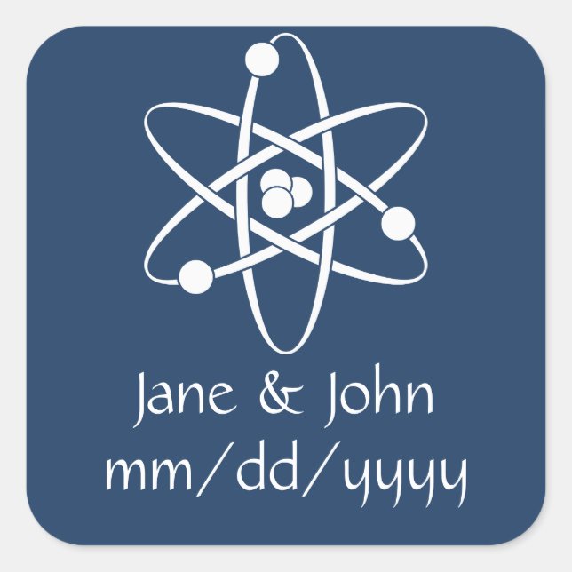 Adesivo Quadrado Forças Atrativas no Marinho Sticker (Frente)