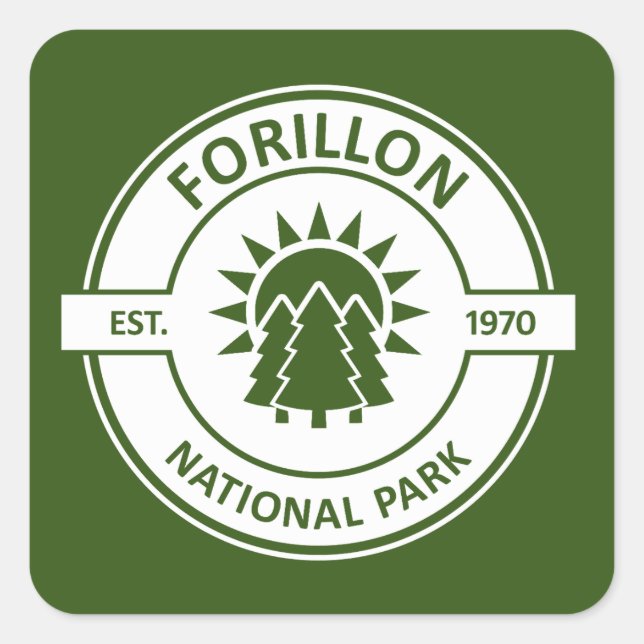 Adesivo Quadrado Forillon National Park Sun Trees (Frente)