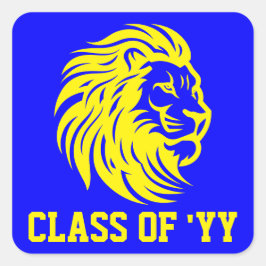 Adesivo Quadrado Formando azul-mascote-leão