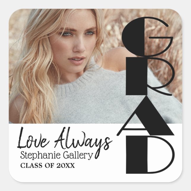 Adesivo Quadrado Formando - Classe de 20XX - DIY Photo (Frente)