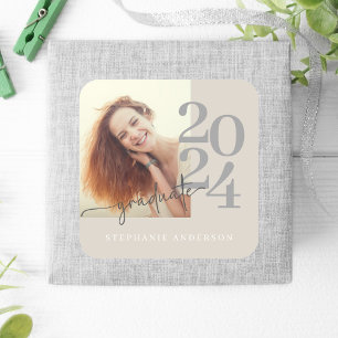 Adesivo Quadrado Formando de Script de Foto Minimalista Moderno