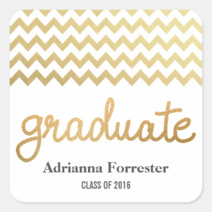 Adesivo Quadrado Formando Faux Gold Foil Typografia Chevron Padrão