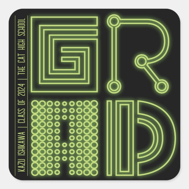 Adesivo Quadrado FORMANDO | Festa de formatura mínima simples e de  (Frente)