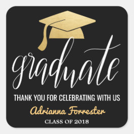 Adesivo Quadrado Formando Manuscrito Faux Gold Foil Que Obrigado