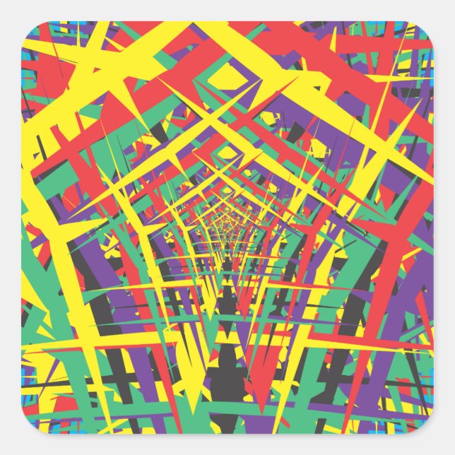Adesivo Quadrado formas abstrato (Frente)