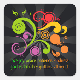 Adesivo Quadrado Formas coloridas, fruta do espírito