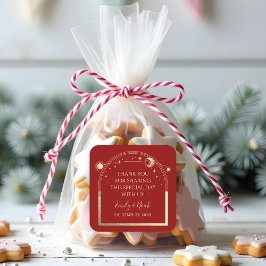 Adesivo Quadrado Formas de Lua Vermelha Celestial Dourada Sun Casad