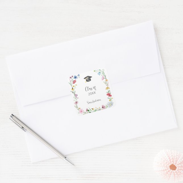 Adesivo Quadrado Formatura de Flores Silvestres (Envelope)