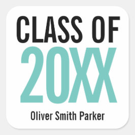 Adesivo Quadrado Formatura Personalizada Negrito Verde-azulado QUAL