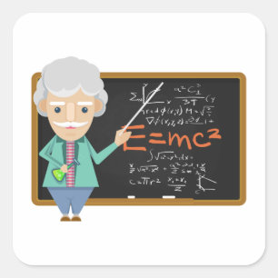 Adesivo Quadrado Fórmula EMC2 do professor de ciências