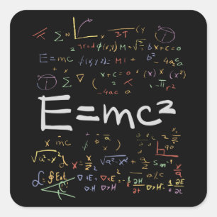 Adesivo Quadrado Fórmulas de Física e Matemática EMC2