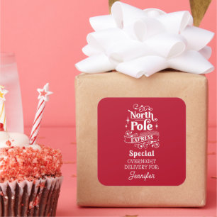 Adesivo Quadrado FORNECIMENTO OVERNIGHT Especial do Polo Norte para