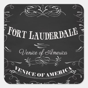 Adesivo Quadrado Fort Lauderdale Florida - Veneza de América