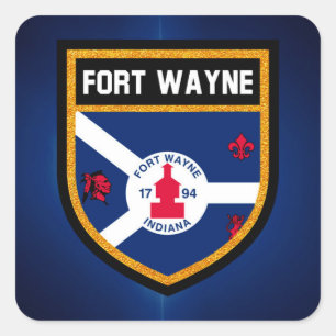 Adesivo Quadrado Fort Wayne Flag