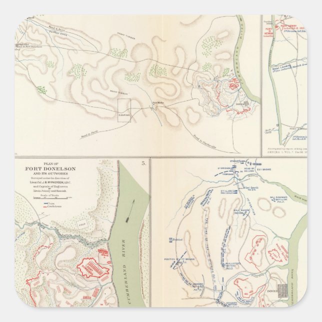 Adesivo Quadrado Forts Henry & Donelson (Frente)