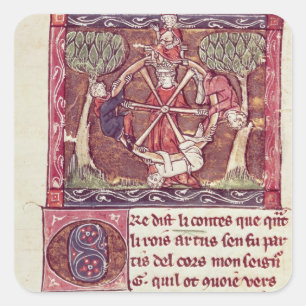 Adesivo Quadrado Fortuna cega da deusa com rei Arthur