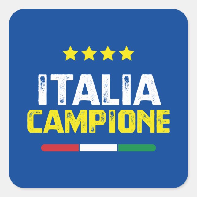 Adesivo Quadrado Forza Azzurri Italia Campione (Frente)