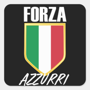 Adesivo Quadrado Forza Azzurri Itália Flag Soccer