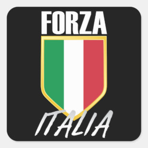 Adesivo Quadrado Forza Italia Flag Soccer