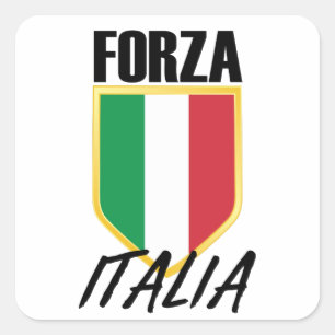 Adesivo Quadrado Forza Itália Flag Soccer