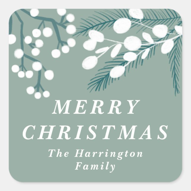 Adesivo Quadrado Fosco Eucalyptus Mint e White Christmas (Frente)