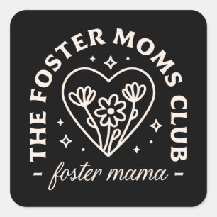 Adesivo Quadrado Foster care adotivo mama clube de mama
