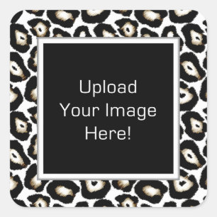 Adesivo Quadrado Foto: Carregamento de Vinhetas de Frame Leopardo d
